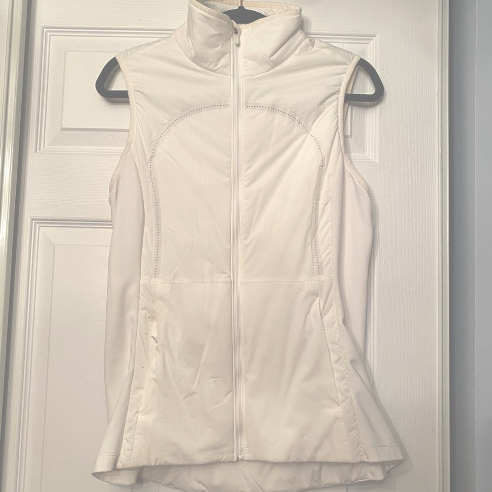 Lululemon Athletica White Sleeveless Jacket